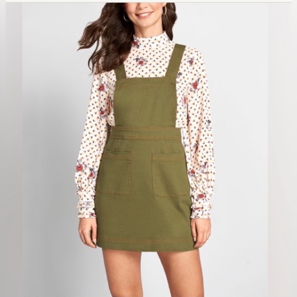 ModCloth Yes I Twill Jumper Green Size 12